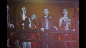 Still of Gina Dunlap and Ed Westwick in Wicked City (2015)