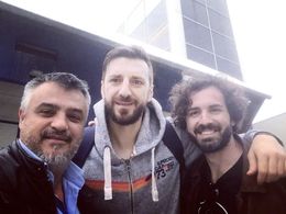 Ilir Jacellari, Klaudio Ndoja, Rimi Beqiri on set by “Klod” (Short) (2020)