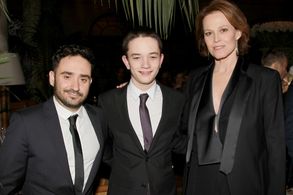 Sigourney Weaver, J.A. Bayona, and Lewis MacDougall