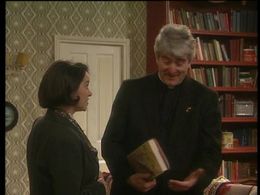 Gemma Craven and Dermot Morgan in Father Ted (1995)