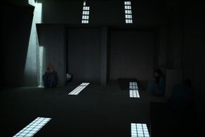 Maika Monroe, Fiston Barek, and Ivana Zivkovic in Tau (2018)