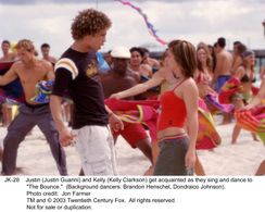 Brandon Henschel, Kelly Clarkson, Justin Guarini, and Dondraico Johnson in From Justin to Kelly (2003)