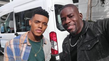 On set with Jabari Banks in the all new Bel-Air on Peacock.