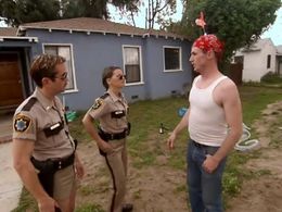 Mary Birdsong, Toby Huss, and Thomas Lennon in Reno 911! (2003)