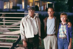 Kevin Costner, James Earl Jones, and Amy Madigan in Field of Dreams (1989)