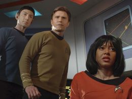 Vic Mignogna, Todd Haberkorn, and Kim Stinger in Star Trek Continues (2013)