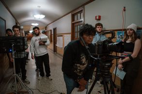 JJ Willis, Azman Abdulla, Elijah Bigler, Braden Livingston, Kami Thompson, and Luis O. Juarez in Higher Knowledge