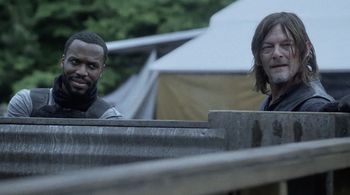 Norman Reedus and Robert Hayes in The Walking Dead (2010)