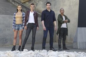 Ken Leung, Anson Mount, Serinda Swan, and Isabelle Cornish in Inhumans (2017)