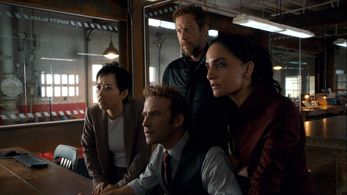 Still of Kris Holden-Ried, Archie Panjabi, Mark Rendall and Cihang Ma in Departure and Stowaway