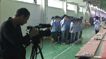 Matt Checkowski behind the camera on location in Shenzhen, China.
