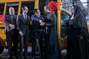Jeffrey Farber, Benja K. Thomas, Robin Lord Taylor, and Cory Michael Smith in Gotham (2014)