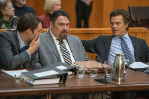 Josh Duhamel, Susan Shalhoub Larkin, and Ben Chase in The Thing About Pam (2022)