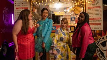 Aidy Bryant, Lolly Adefope, and Patti Harrison in Shrill (2019)