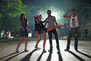 Shiv Panditt, Kalki Koechlin, and Kirti Kulhari in Shaitan (2011)