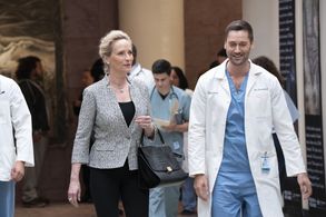 Laila Robins and Ryan Eggold in New Amsterdam (2018)