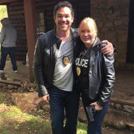 With Dean Cain on set