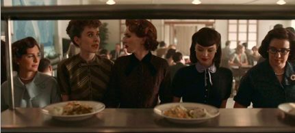 Stephanie Koenig, Caroline Cole, and Ali Kinkade in Lessons in Chemistry (2023)