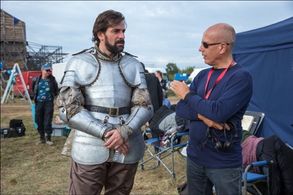 With Gregory Fitoussi on the set of Emperor. Prague 2015