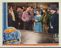 Robert Mitchum, Johnny Mack Brown, Bob Burns, George Eldredge, Jennifer Holt, Tex Ritter, Harry Strang, and Michael Vall