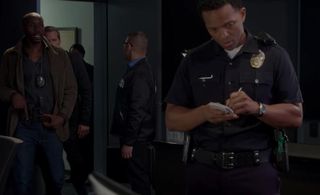 Ryan Hansen, Wood Harris, and Lee Wesley in 'Ryan Hansen Solves Crimes on TV' (2019)