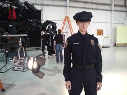 Nathalie Söderqvist on set.