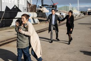 Oakley Kwon with Lap Phan and HaiHa Le on the set of Hungry Ghosts