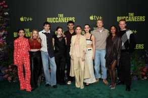 Aubri Ibrag and Mia Threapleton in The Buccaneers (2023)