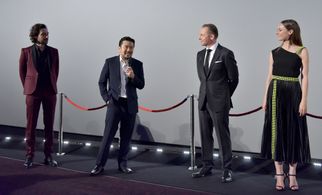 Justin Lin, Simon Pegg, Alex Zane, and Lydia Wilson at an event for Star Trek Beyond (2016)