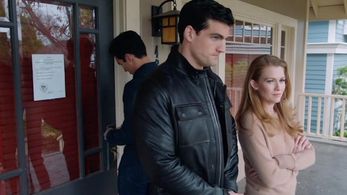 Caleb Alexander Smith with Mireille Enos in ABC's The Catch