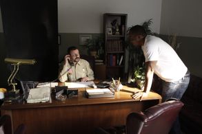 Director LazRael Lison rehearsing Actor Judd Nelson