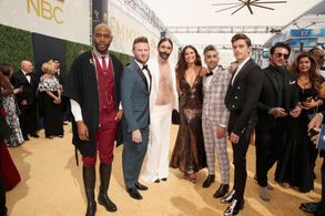 Mandy Moore, Karamo Brown, Antoni Porowski, Jonathan Van Ness, Tan France, and Bobby Berk at an event for The 70th Prime