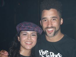 Emily Rios and Justin Wade on the set of 