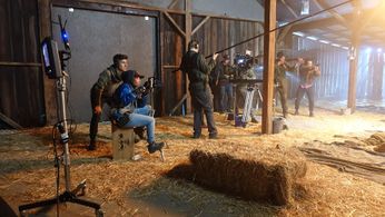 Derek Quick Directing on set of Kommando 1944