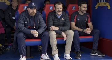 Brendan Hunt, Jason Sudeikis, and Brett Goldstein in Ted Lasso (2020)