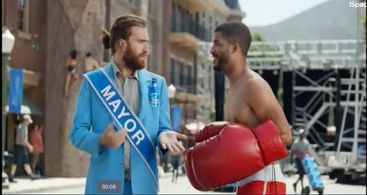 Michael James Kelly and George Basil in Bud Light Commercial 