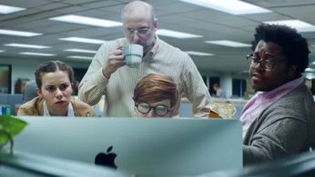 Stephen Young, Mia Schauffler, Edward Mawere, and Amy Burzak in Apple at Work - The Underdogs (2019)