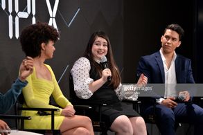 LOS ANGELES, CALIFORNIA - APRIL 06: (L-R) Angela Fairley, Shayna Spielman and Christopher Benitez attend Conroy Producti