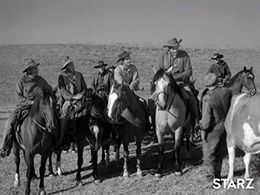James Arness, Lane Bradford, Richard Evans, Raymond Hatton, Robert Karnes, Tyler McVey, and Dennis Weaver in Gunsmoke (1