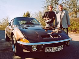 with Hans Herrmann, filming OPEL GT - DRIVING THE DREAM (2008)