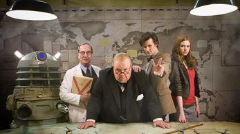 Ian McNeice, Bill Paterson, Matt Smith, and Karen Gillan in Doctor Who (2005)