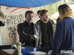 Eduard Fernández and Álvaro Cervantes in The Zone (2017)