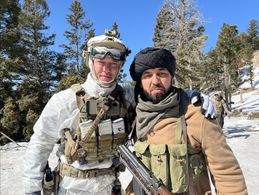 Mustafa Haidari and Luke Evans on the set of Echo3