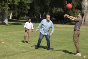 Eric Stonestreet, Christian Barillas, and Cedric Joe in Modern Family (2009)
