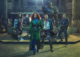 Richard Dormer, Marama Corlett, Lara Rossi, Craig Macrae, Adam Hugill, and Joni Ayton-Kent in The Watch (2020)