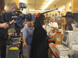 Shaun Landry and Danny Glover on set of the film Read You Like a Book