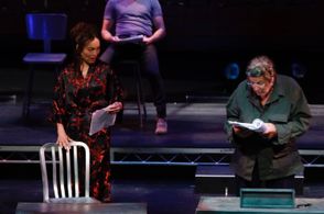 Kazumi Aihara and Al Pacino in the staged reading of The Basic Training of Palvo Hummel