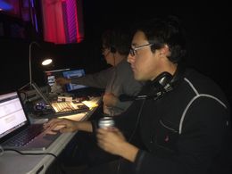 Joshua Sandoval on set of 