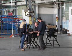 Katrin Benedikt, Creighton Rothenberger and Sylvester Stallone on The Expendables 3 set - Sofia, Bulgaria (2013)