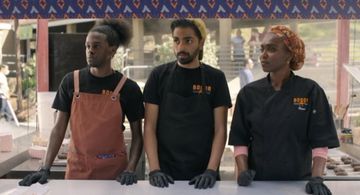 Rama Vallury, Nimo Liré, and Hanad Abdi in Little America (2020)